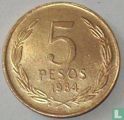 Chili 5 pesos 1984 - Image 1