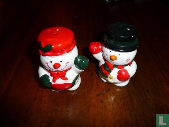 Peper en zoutstel - Sneeuwpop echtpaar