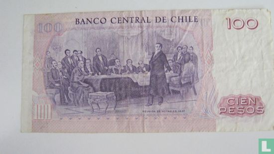 Chili 100 Pesos 1980 - Afbeelding 2