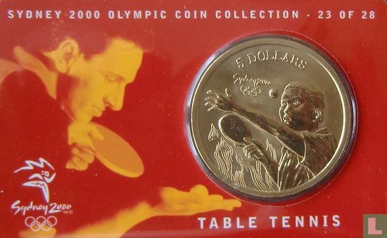 Australië 5 dollars 2000 (coincard) "Summer Olympics in Sydney - Table Tennis" - Afbeelding 2