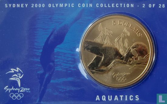 Australië 5 dollars 2000 (coincard) "Summer Olympics in Sydney - Aquatics" - Afbeelding 2