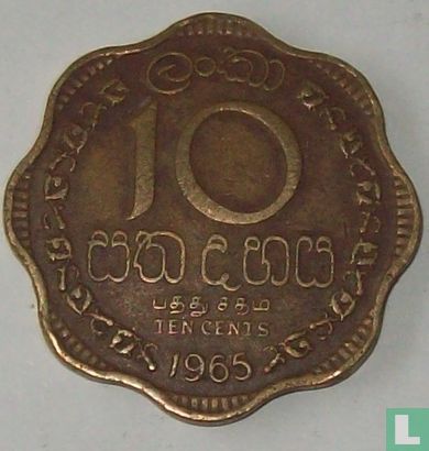 Ceylon 10 cents 1965 - Image 1