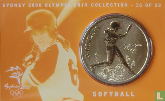 Australië 5 dollars 2000 (coincard) "Summer Olympics in Sydney - Softball" - Afbeelding 2