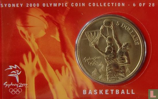 Australië 5 dollars 2000 (coincard) "Summer Olympics in Sydney - Basketball" - Afbeelding 2