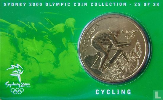 Australië 5 dollars 2000 (coincard) "Summer Olympics in Sydney - Cycling" - Afbeelding 2