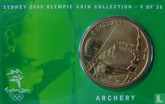 Australië 5 dollars 2000 (coincard) "Summer Olympics in Sydney - Archery" - Afbeelding 2