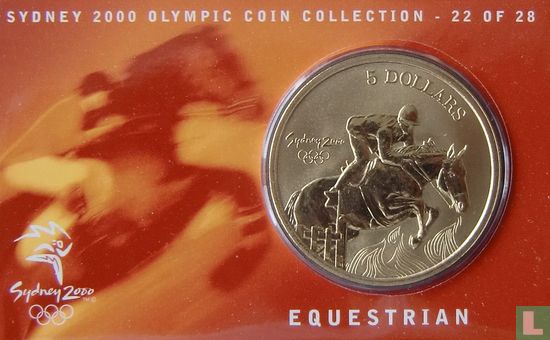 Australien 5 Dollar 2000 (Coincard) "Summer Olympics in Sydney - Equestrian" - Bild 2