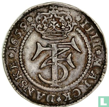 Dänemark 1 Krone 1659 (dreieckige Enden der Kreuz) - Bild 1