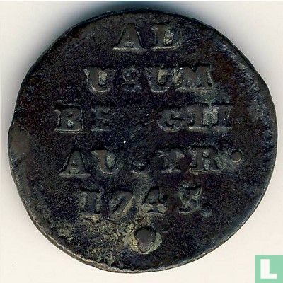 Pays-Bas autrichiens 1 liard 1745 (ange) - Image 1