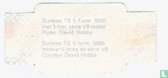 Surtees TS 5 form 5000 moteur 5 litres de série V8  Coureur David Hobbs - Image 2