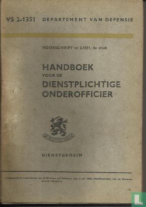 VS 2-1351 Handboek voor de dienstplichtige onderofficier - Afbeelding 1