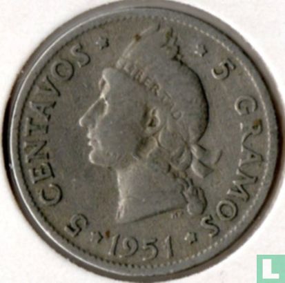 Dominicaanse Republiek 5 centavos 1951 - Afbeelding 1