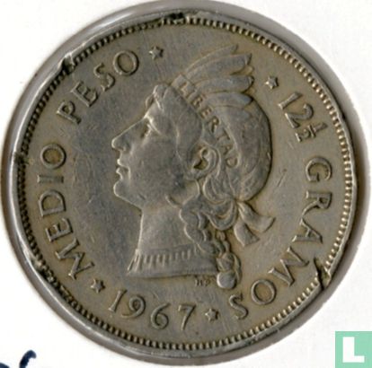 Dominicaanse Republiek ½ peso 1967 - Afbeelding 1