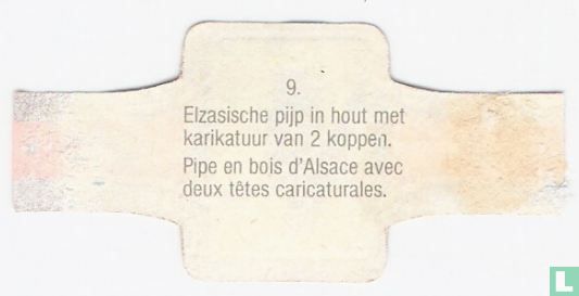 Elzasische pijp in hout met karikatuur van 2 koppen. - Afbeelding 2