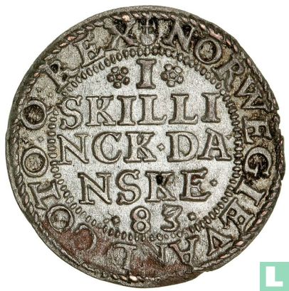 Denmark 1 skilling 1583 - Image 1