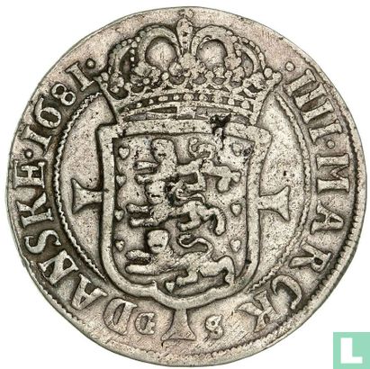 Denemarken 1 krone 1681 - Afbeelding 1