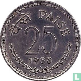 India 25 paise 1988 (Bombay - type 1) - Image 1
