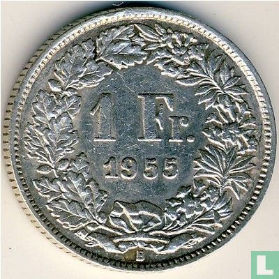 Switzerland 1 franc 1955 - Image 1