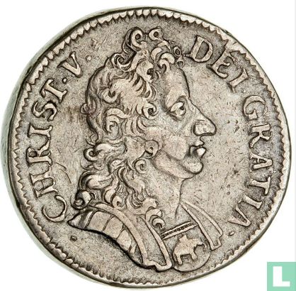 Danemark 1 krone 1696 (P. & I. sur le cadre de la Couronne) - Image 2