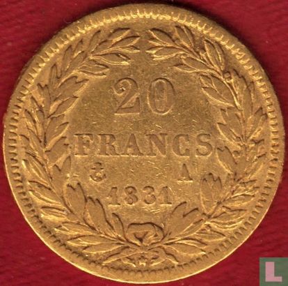 Frankrijk 20 francs 1831 (A) - Afbeelding 1