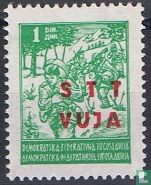 Timbres de l'Yougoslavie, avec surcharge VUJA STT