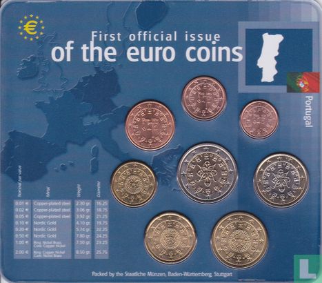 Portugal coffret 2002 "First official issue of the euro coins" - Image 1