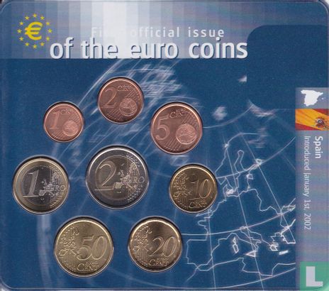 Spanien Kombination Set 2002 "First official issue of the euro coins" - Bild 2