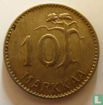 Finlande 10 markkaa 1958 (1 étroit) - Image 2