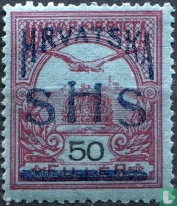 Hongaarse postzegel met opdruk