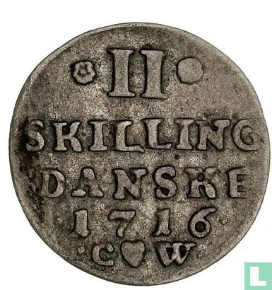 Danemark 2 skilling 1716 - Image 1