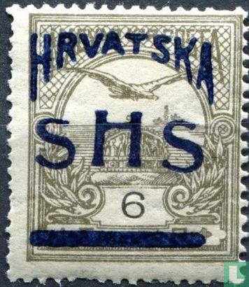 Hungarian stamp with overprint