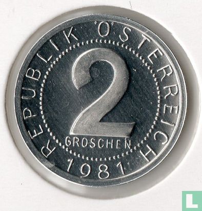 Austria 2 groschen 1981 - Image 1