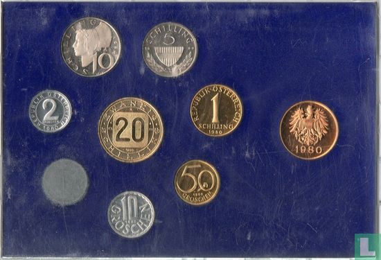Austria mint set 1980 (PROOF) - Image 1