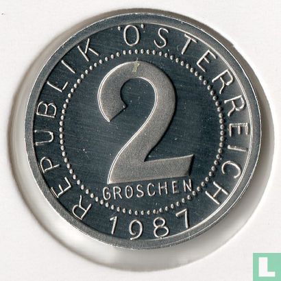 Oostenrijk 2 groschen 1987 - Afbeelding 1