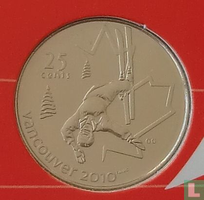 Canada 25 cents 2008 (kleurloos) "Vancouver 2010 Winter Olympics - Freestyle skiing" - Afbeelding 2