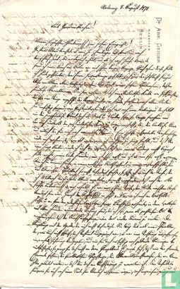 Handgeschreven brief -Dr. Abraham Geiger (1810-1874) (Rabbi)