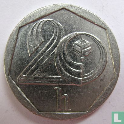 Tschechische Republik 20 haleru 1993 (b - Kehrprägung) - Bild 2
