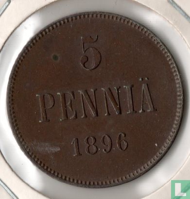 Finlande 5 penniä 1896 - Image 1