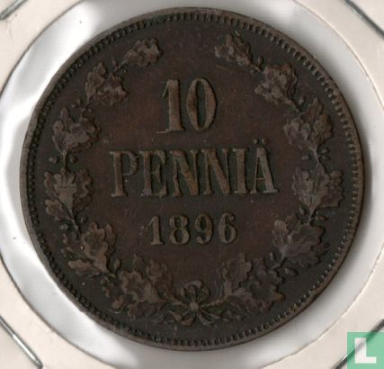 Finlande 10 penniä 1896 - Image 1