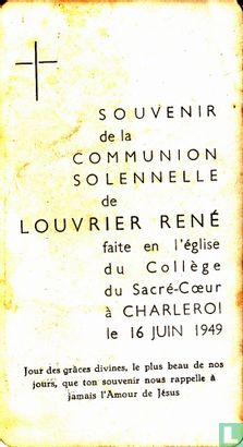 Souvenir de la Communion Solennelle Louvrier René - Image 2