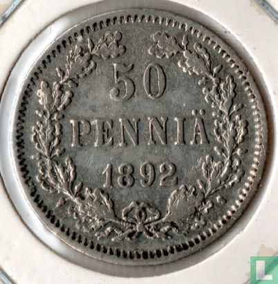 Finlande 50 penniä 1892 "queue lion" - Image 1