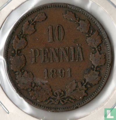Finlande 10 penniä 1891 - Image 1