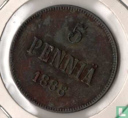 Finlande 5 penniä 1888 - Image 1