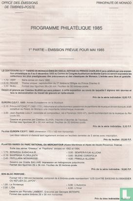 programme philatelique 1985 - Image 1