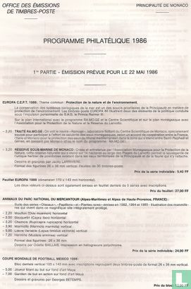 programme philatelique 1986 - Afbeelding 1