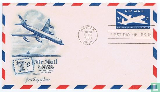 1958 US 7c Airmail Booklet 1st Day Cover, Dayton, Ohio