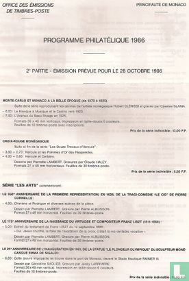 programme philatelique 1986 - Bild 1