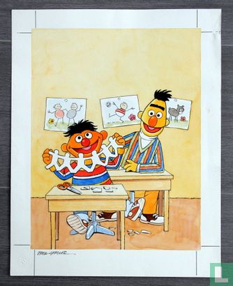 Originele kleurentekening Sesamstraat door Jack Staller 