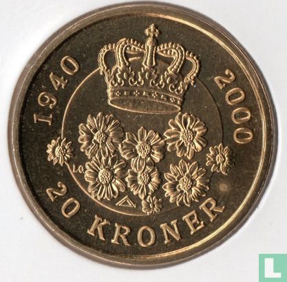 Denmark 20 kroner 2000 "60th birthday of Queen Margrethe II" - Image 1