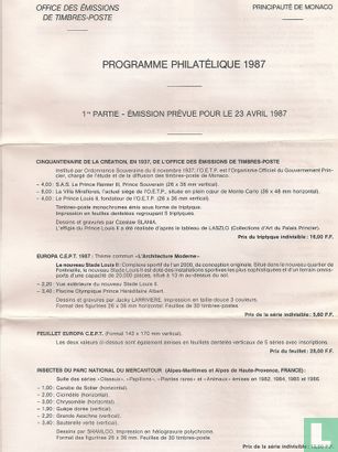 programme philatelique 1987 - Image 1